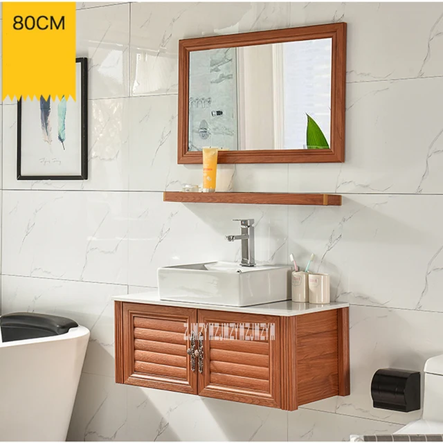 $US $155.52  Small Wall Mounted Space Aluminum Cabinet Washroom Ceramics Basin Cabinet Combination Bathroom Stor