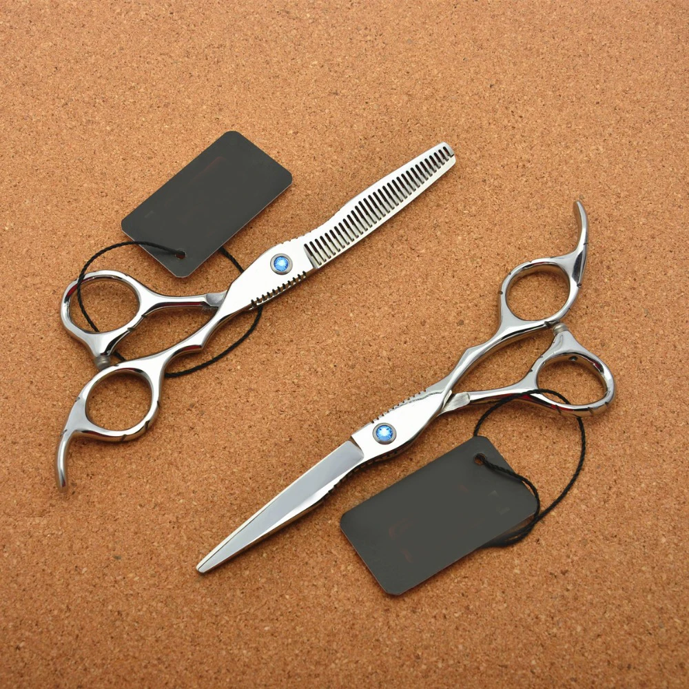 

6" Japan brand 440C Silvery Hairdressing Scissors Cutting Shears Thinning Scissors Professional Human Hair Scissors H1011