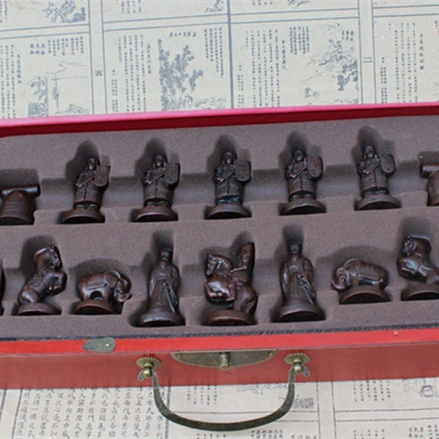 (Only 32 Pieces) Royal Medieval British Army Antique Copper Metal Handmade  Chess Pieces ( Without Board)