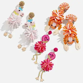 

Dvacaman Unicorns Beads Earrings for Women Unicorn Drop Earrings Statement Accessorizing Girls Long Dangle Earrings Jewelry Gift