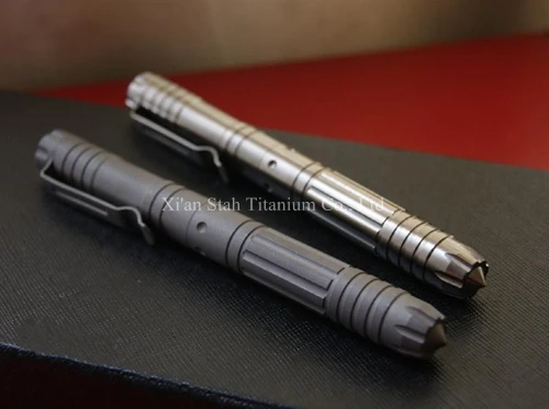 

Titanium TC4 EDC 138mm Long Tactical Self Defense Gel Roller Pen High Quality Glossy / Matte Surface Finishing for Option