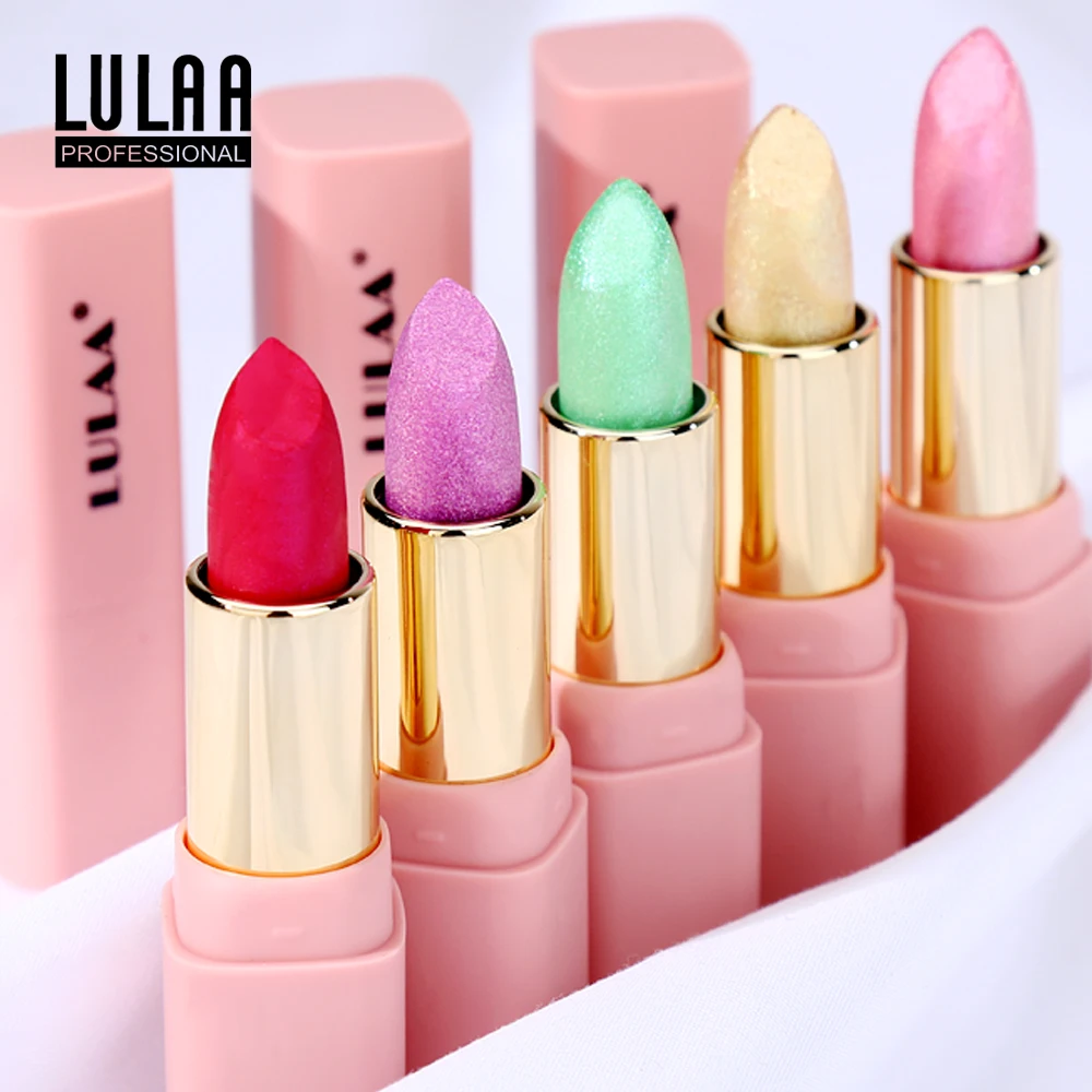 

Women Makeup Pearlescent Lipstick Colorful Lips Tint Makeup Gold Shimmer Color Lip Stick Cosmetics Long Lasting Shining 8 colors