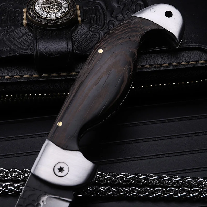 2016 Real New Karambit High Quality Outdoor Folding Knife Self-defense Wilderness Survival With Hardness Wild Fruit Wooden Bird