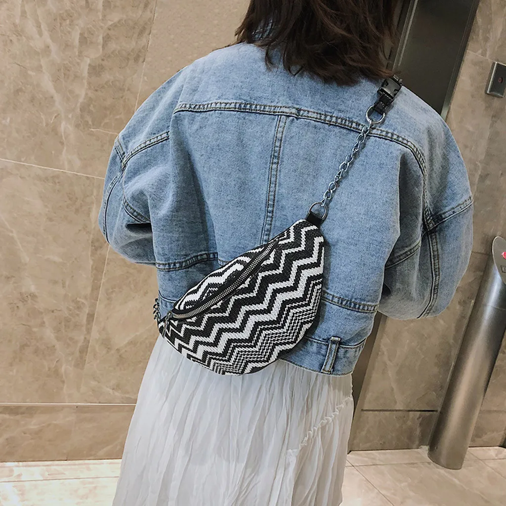 

Heouty Straw Fanny Pack belt bag leather Stripe Weaving Zipper Fashion Shoulder Bag Luxury crossbody Bags heuptas pochete homem