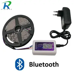 Riri будет SMD RGB светодиодные полосы света 5050 Светодиодная лампа 5 м 60 светодиодов/M диода Гибкие светодиоды полосы Контроллер Bluetooth DC 12 В