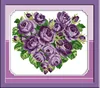 Closer hearts cross stitch kit flower 18ct 14ct 11ct count printed canvas stitching embroidery DIY handmade needlework ► Photo 3/6