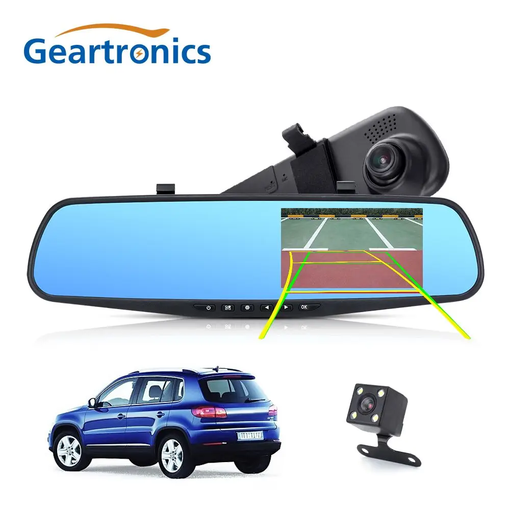 

Full HD 1080P Car Dvr Camera Auto 4.3 Inch Rearview Mirror Digital Video Recorder Dual Lens Registratory Camcorder