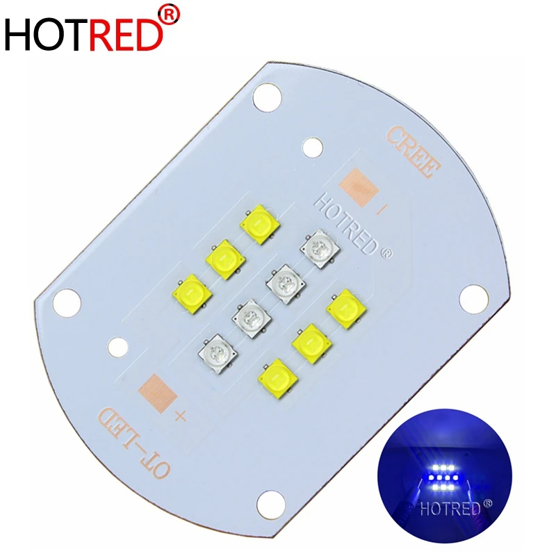 Высокое качество 50 W Cree ХТЕ LED XT E белый (6 шт) + королевский синий (4 светодиодные