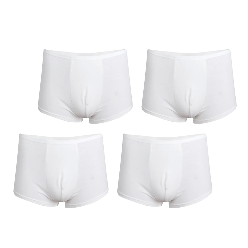 4 Pack Mens White Regular Absorbency Washable Reusable Incontinence Boxers XXL