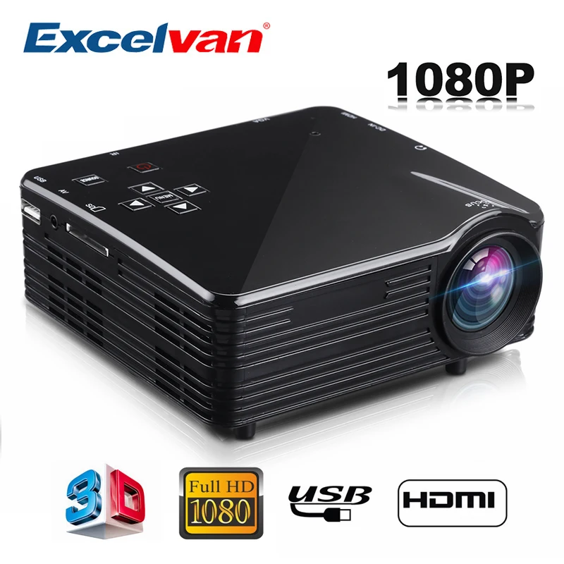 Excelvan LED1018 мини портативный проектор с ЖК-дисплеем HDMI USB VGA AV SD мультимедийные интерфейсы макс 1080 P Кино Домашний кинотеатр PK YG300 YG310