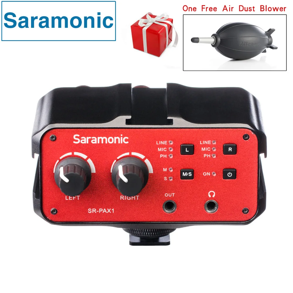 

Saramonic 2-Channel Audio Mixer Preamp Microphone Adapter Dual XLR 6.3mm 3.5mm Inputs for iPhone 7 Smartphone Guitar DSLR Camera