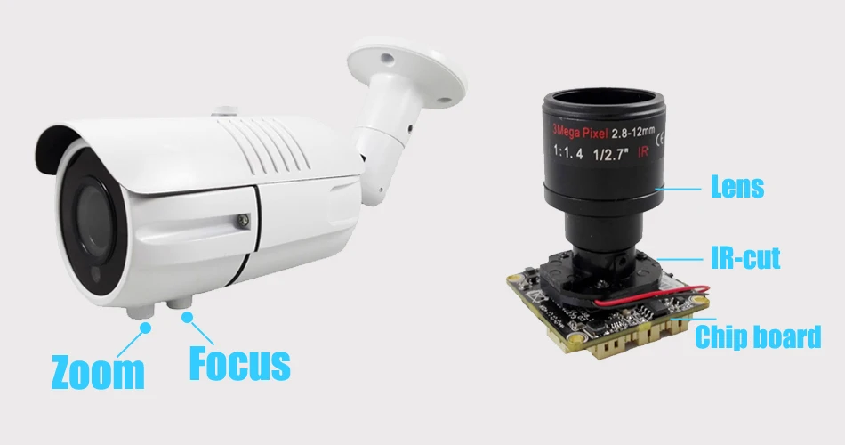 SUCAM Analog High Definition 4MP Varifocal Camera 2.8-12mm Adjustable Lens Home Outdoor AHD Surveillance Security Camera Outdoor 1