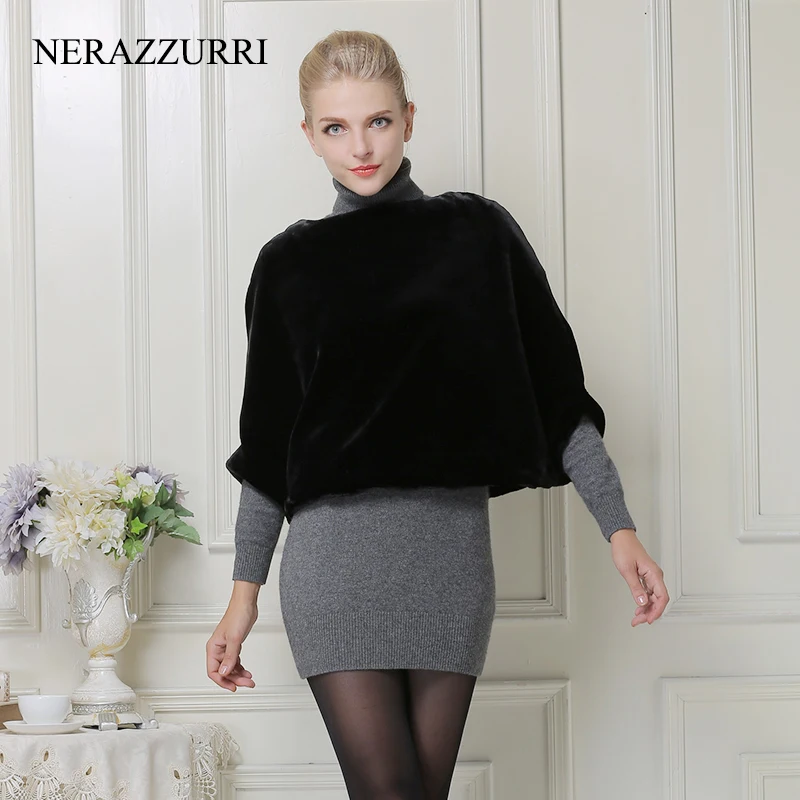 Fluffy Poncho Cape Rex Fake Rabbit 1
