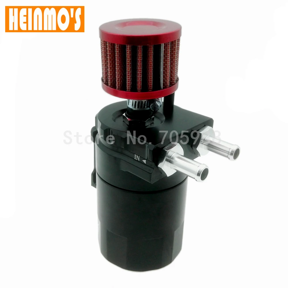 

New Coming Auto Car Racing Engine Baffled Oil Catch Can Tank Black with Breather Filter Aluminum 4 colors for option Universal