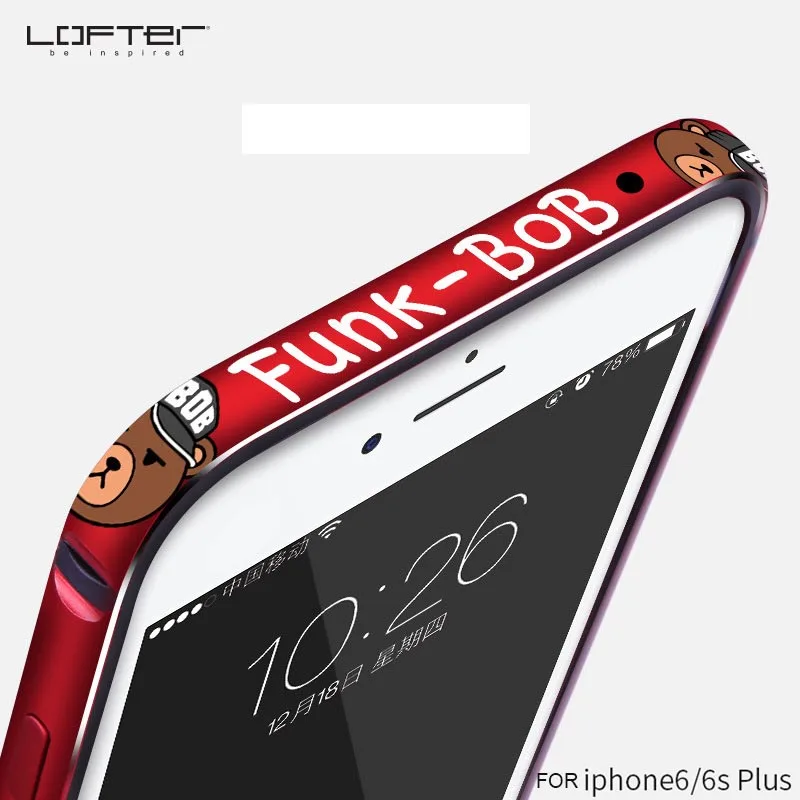 Алюминиевый бампер для телефона Apple iPhone 6 6s Plus чехол с мультяшной рамкой
