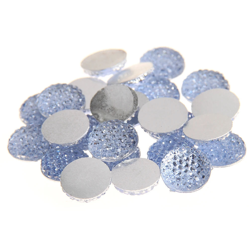 

10mm 100pcs Many Colors Round Flatback Non Hotfix Scrapbook Resin Rhinestones Use Glue On DIY Crafts Jewelry Art Accessories