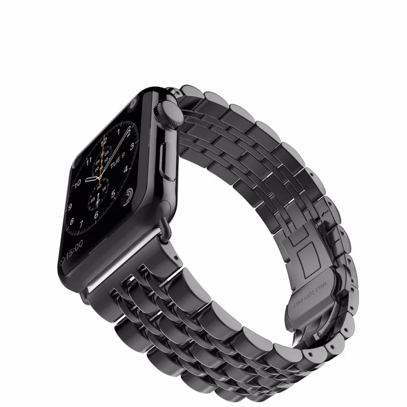 Ремешок из нержавеющей стали для Apple Watch 4 44 мм 40 браслет iwatch ремешок часов аpple 42 38 3