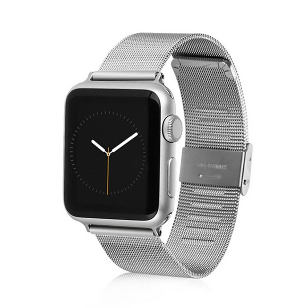 Ремешок Миланская петля из нержавеющей стали для Apple Watch золотистый браслет iWatch