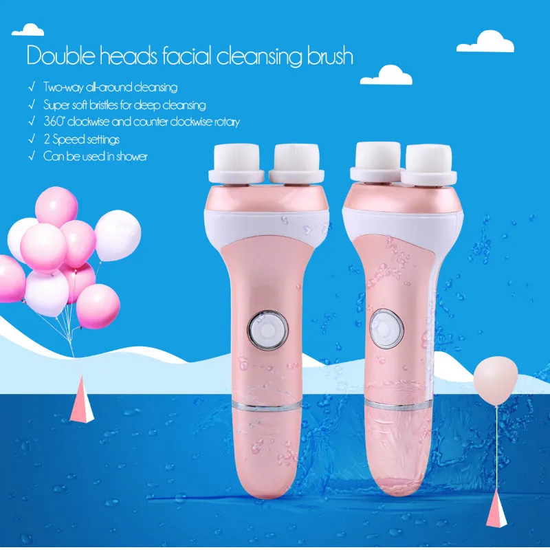 Electric Rotating Face Brush Portable Facial Massager Blackhead Acne Removal Dead Skin Peeling