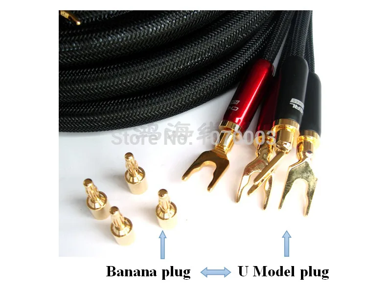 Hi end hiend Choseal LB 5108 6N OCC аудиофил HiFi динамик кабель 24K позолоченный банан + U штекер 2 5 м
