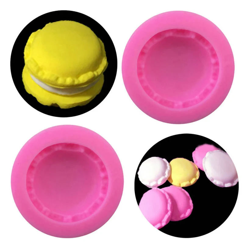 

Cookie Biscuit Mold Half Macaron Mold - Cake Silicone Mold Miniature Food Polymer Clay, Jewelry DIY, Soap Mould 5.5*2.8cm