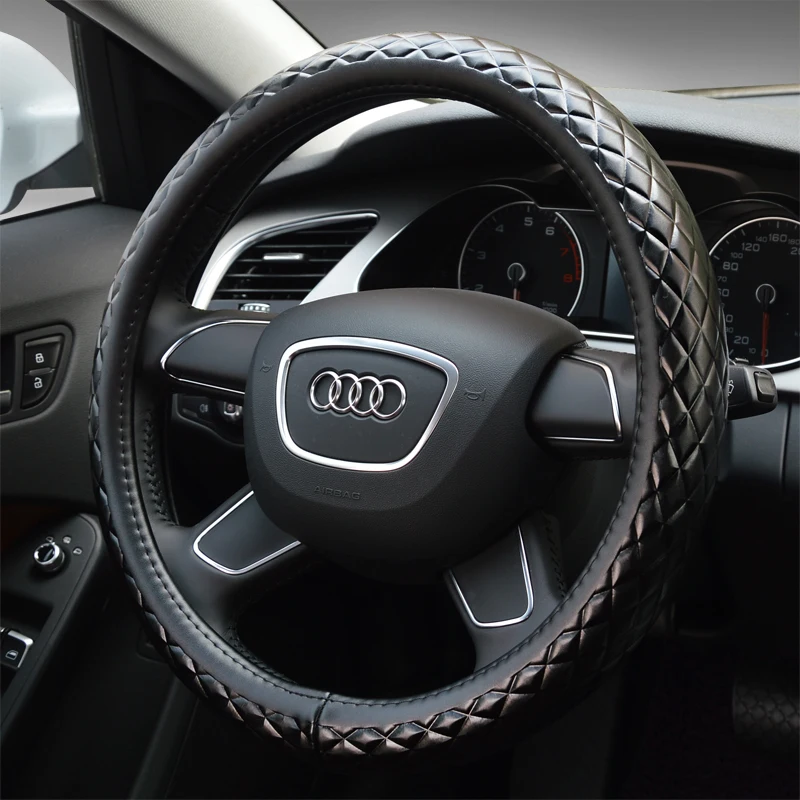 

KKYSYELVA The first layer of leather four seasons universal round steering wheel cover