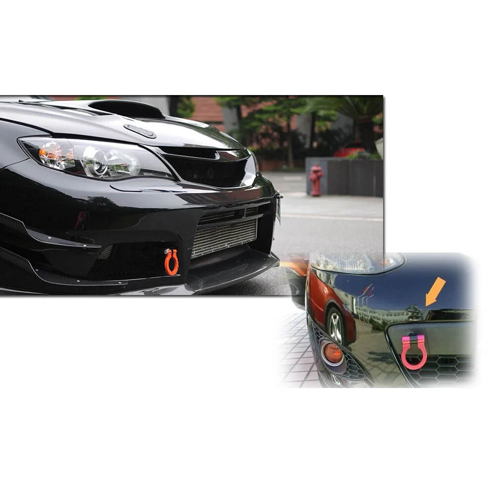 Складной конструкционный буксировочный крючок для Mitsubishi Lancer EX комплект красных