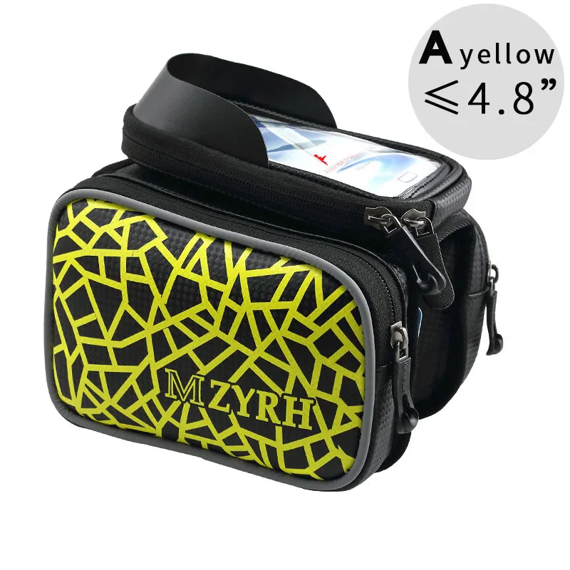 Mzyrh 4,8-5," сенсорный экран/Прослушивание музыки/водонепроницаемая сумка для велосипеда передняя рама велосипедная сумка MTB Горный Дорожный велосипед сумка для хранения седло - Цвет: 4.8 inch Yellow