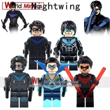 Одиночная DC супер герой Дик Грейсон Робин Nightwing Лига Справедливости действия строительные блоки кирпичи детские подарки игрушки