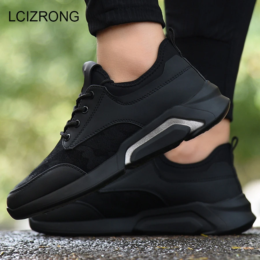 

LCIZRONG 2019 Breathable Black Mesh Casual Shoes Men Walking Lace-up Sneakers Trainers Classic Flat Shoes Footwear Male Shoes