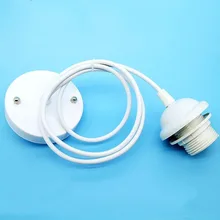 Потолок Черный Белый E27 лампа держатель DIY люстра Лампочки винт База разъем 1.2 метра Провода x2