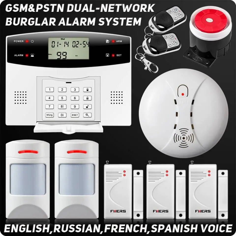 Dual Net GSM PSTN SMS Home Phone Alarm Security System Burglar Alarm