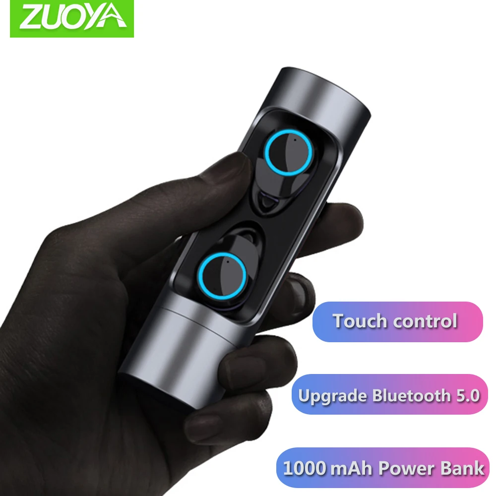 

ZUOYA Touch Control TWS Bluetooth 5.0 Earphone Mini Wireless Sports Earphones with Mic IPX7 Waterproof Earbuds Stereo headset