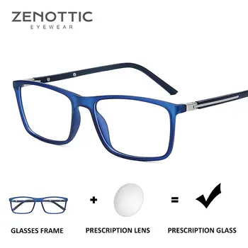 

ZENOTTIC Plastic Prescription Glasses Men Ultralight Square Myopia Prescription Eyeglasses Retro Optical Frame Eyewear BT2201