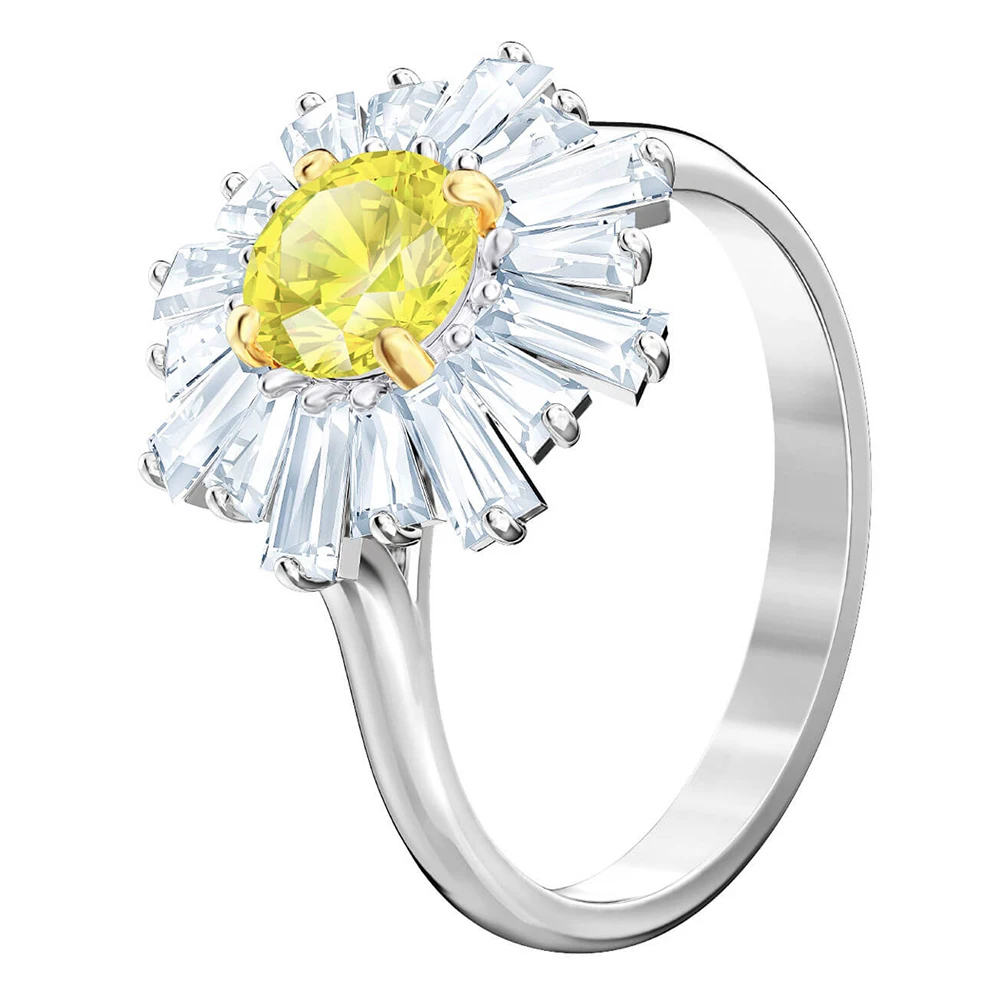 

SWA RO 2019 Pop Charm Original New SUNSHINE Ring Romantic Shining Sun Styling Gold Crystal Female Engagement Ring Jewelry Gift