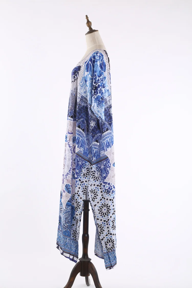 Women Kaftan Tunic Kimono Free Size Maxi Party Loungewear Holidays Dresses Women Kaftan Tunic Kimono Free Size Maxi Party Loungewear Holidays Dresses