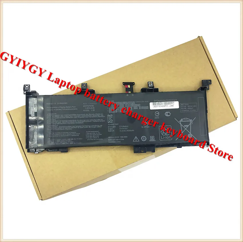 C41N1531 Батарея для Asus(ROG strix) GL502VS GL502VY GL502VS-1A 1E 1B FY032T GL502VY-DS71 DS74 FY023T 0B200-01940100-15,2 V 62 W