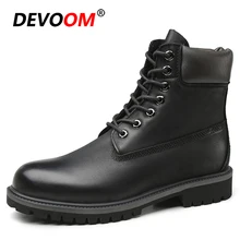 Модная классическая мужская обувь; кожаные черные зимние ботинки; Мужская Рабочая обувь; мужские ботинки из натуральной кожи; мужские уличные кроссовки унисекс с мехом