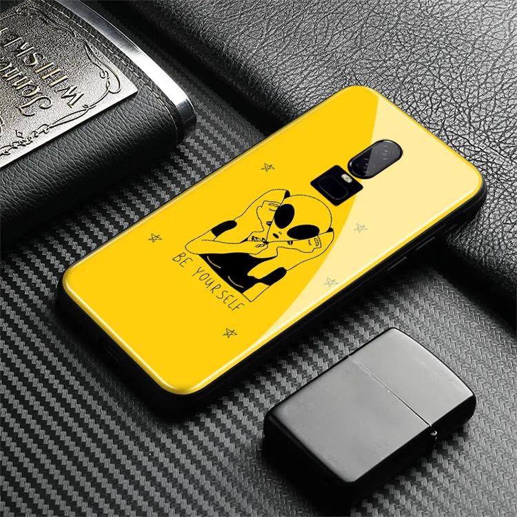 Эстетическое желтое искусство цитаты роскошный глянцевый One Plus 1 + 6T Мягкий