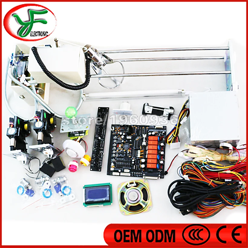 

High quality Taiwan Main board Toy Plush Crane Machine Kits With English display, PCB, Wire Cable,Coin Acceptor,Joysticks etc