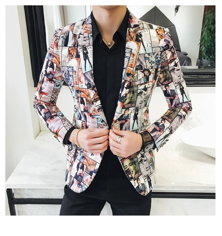 Бархатный блейзер Мужской британский стиль Однобортный тип личности вечерние Мужской Блейзер Мода Slim Fit пиджак и куртки Для мужчин