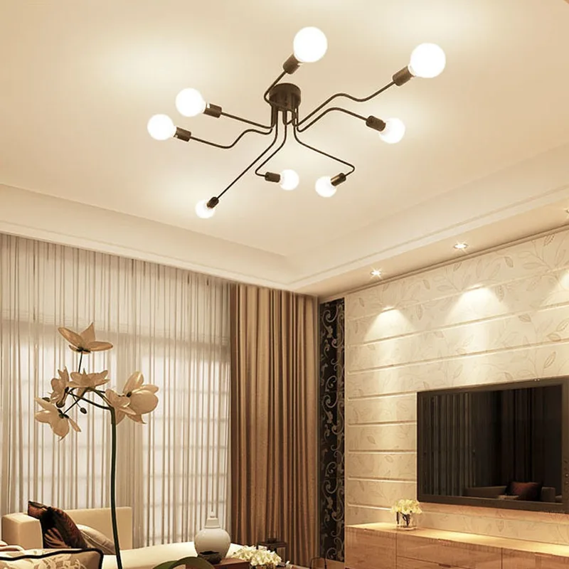 

4/6/8way LED E27 Cage RetroPendant Lights Wrought Iron Lamp Dining Room Bar Shop Home Decorate Hanging Light Fixtures