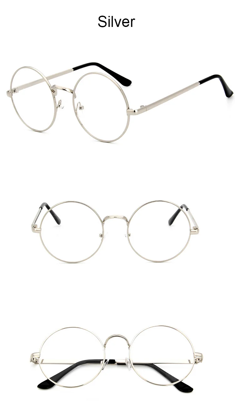 WarBLade, винтажные круглые очки, прозрачные линзы, Модная Золотая круглая металлическая оправа, очки, оптическая оправа для мужчин и женщин, оправа для очков, поддельные очки