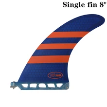 Surf longboard fin 8 polegada barbatana surf 8 polegada fin fibra de vidro barbatana em surf única aleta levanta-se paddle vermelho/azul cor
