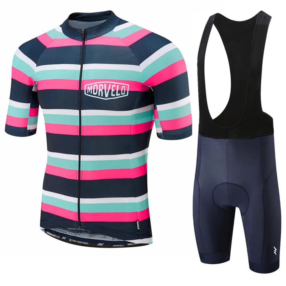 Велосипедная майка MORVELO Maillot Ropa Ciclismo Hombre Team велосипедная одежда быстросохнущая с коротким рукавом комплект MTB велосипедная одежда 9D GE - Цвет: No.7