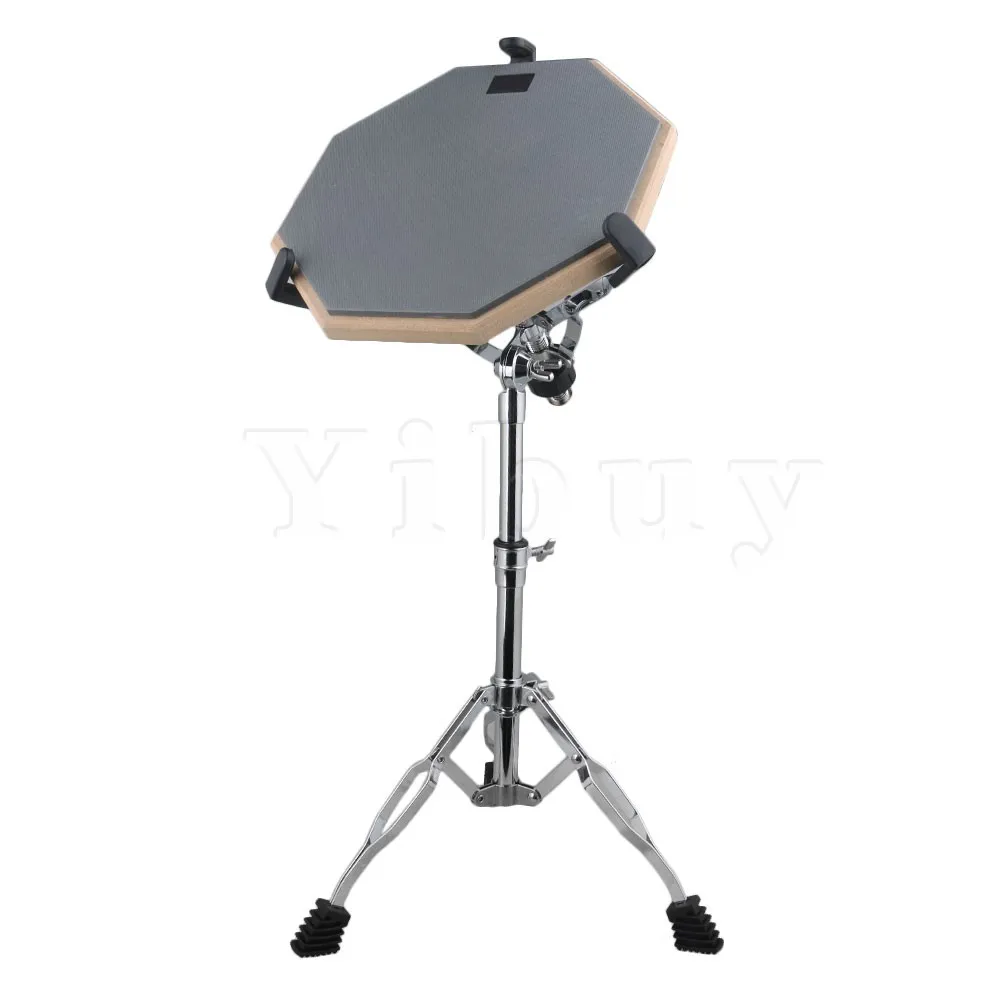 Yibuy 12inch Size Gray Rubber Wooden Base Stand Adjustable