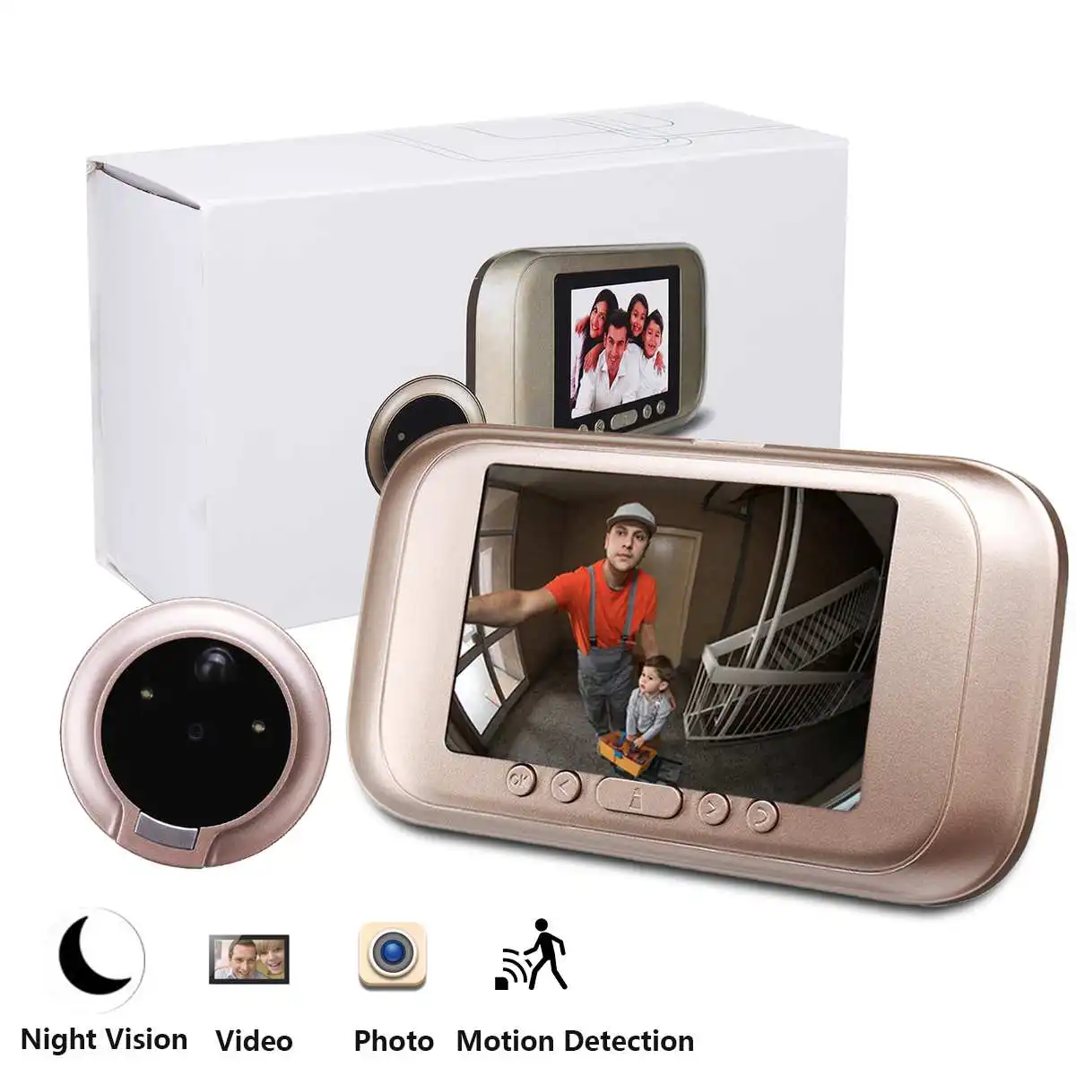 

2019 M10 Wireless 720P HD Smart Video Door Bell Smart Home Security Video Doorbell with 3.5inch LCD Screen Home Security System
