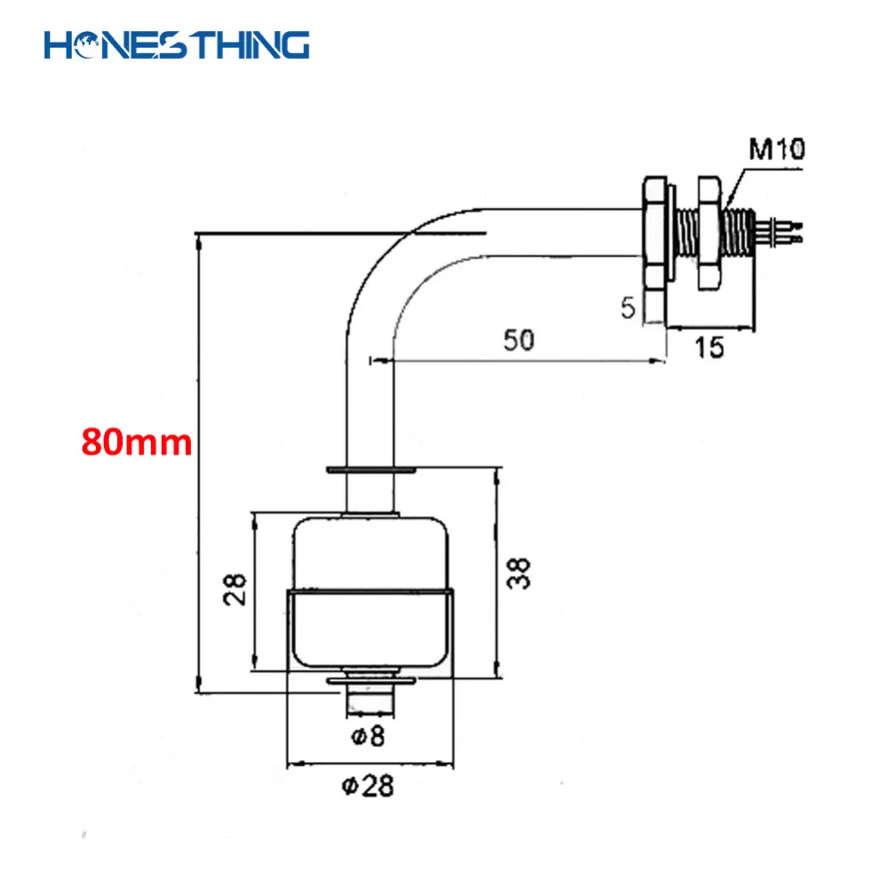 HonesThing Stainless Steel Water Level Sensor Ball Liquid Float Switch Tank Level Monitoring Angle Sensor for Pump [304316] 7