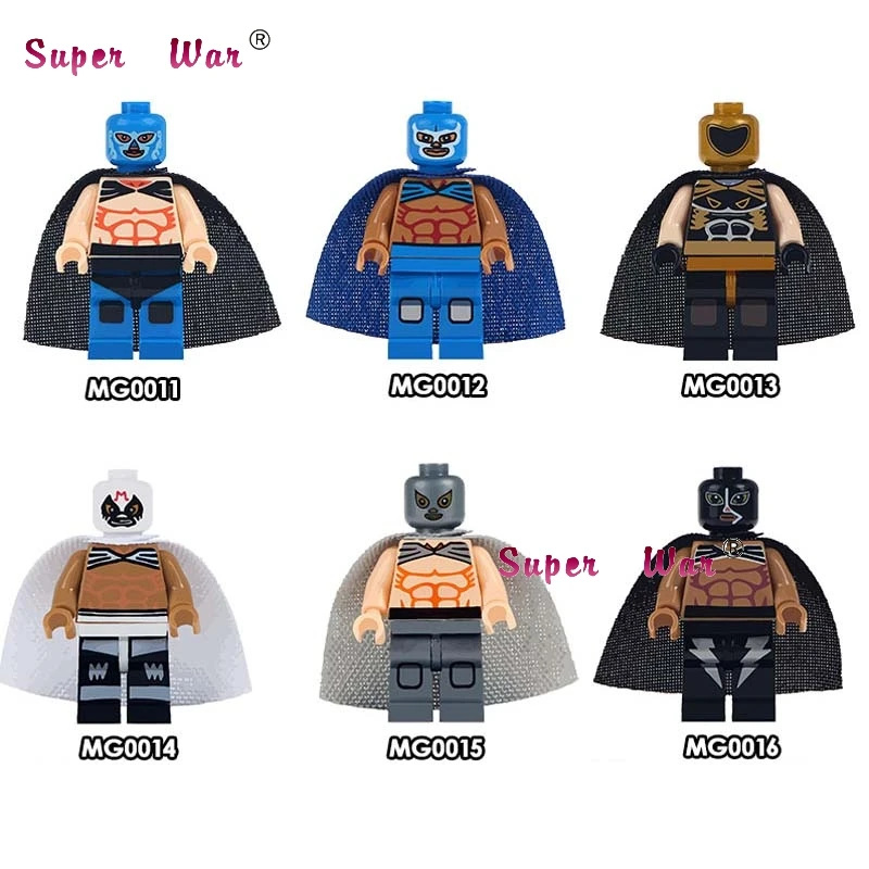 

Single Wonder Woman Mexico Fighter Huracan Ramirez Tinieblas Mil Blue Demon building block toys for children