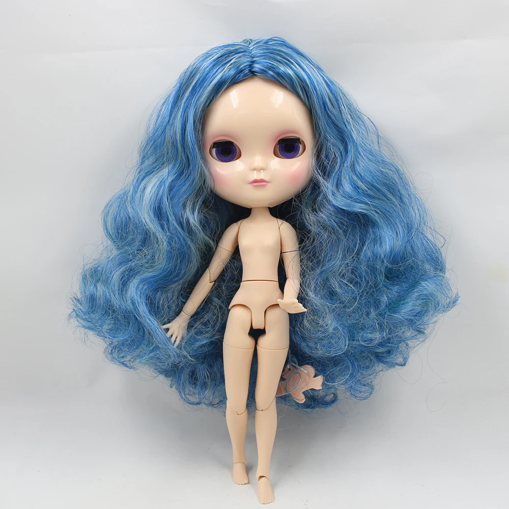 Серия ICY Nude Doll № 2801714/4006 голубой микс Мятные волосы такие же, как Blyth с макияжем, суставное тело, низкая цена